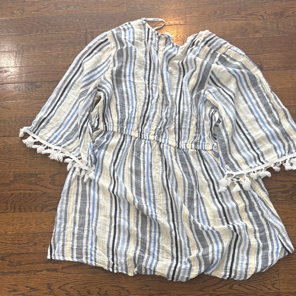 Blue Island Navy and Cream Striped Garment - Picture 3 of 3